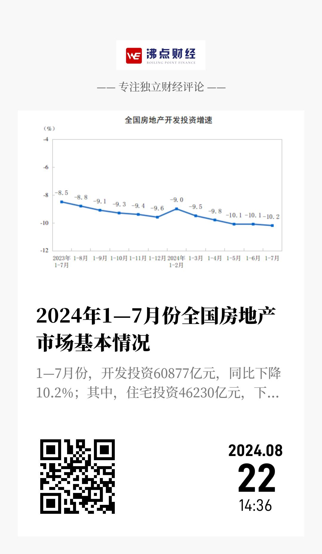 2024年1—7月份全国房地产市场基本情况 - 海报